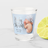 Silver Baby Shower Feet Foto Schnapsglas (Vorderseite)
