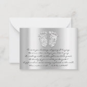 Silver Baby Shower Girl Boy Geschenkkarte Mitteilungskarte (Vorderseite)
