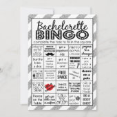 Silver Bachelorette Bingo, Party Game, Challenge Einladung (Vorderseite)