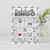Silver Bachelorette Bingo, Party Game, Challenge Einladung (Stehend Vorderseite)