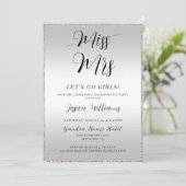 Silver Bachelorette Einladung (Stehend Vorderseite)
