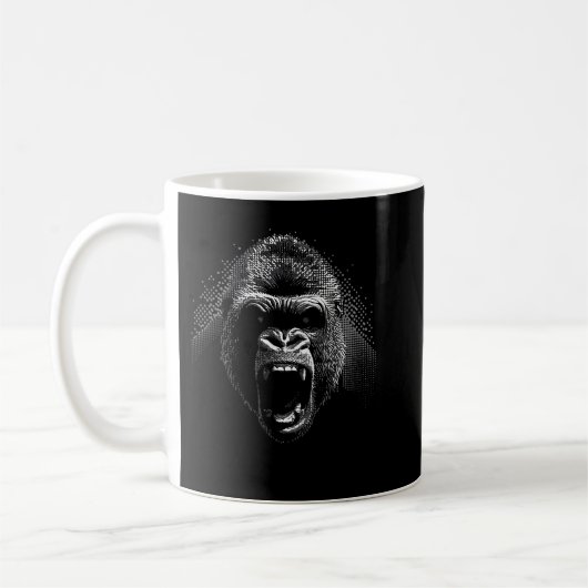 Silver Back Gorilla Chimpanze Affe Primat Port Kaffeetasse (Links)
