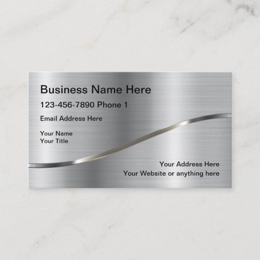 Silver Background Construction Service Visitenkarte (Vorderseite)