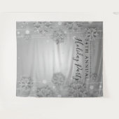 Silver Background Corporate Holiday Party Winter Wandteppich (Vorderseite (Horizontal))