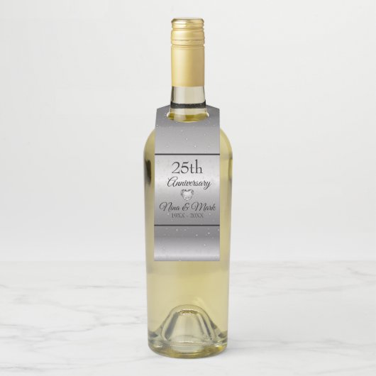 Silver Background mit Funken Flaschenanhänger (Auf Flasche)