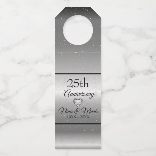 Silver Background mit Funken Flaschenanhänger (Rückseite)