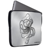 Silver Background Nautical Octopus Laptop Sleeve (Vorne Rechts)