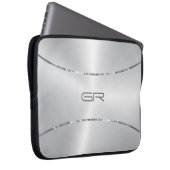 Silver Background Streifen Akzent Laptop-Sieb Laptopschutzhülle (Vorne Rechts)