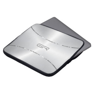 Silver Background Streifen Akzent Laptop-Sieb Laptopschutzhülle