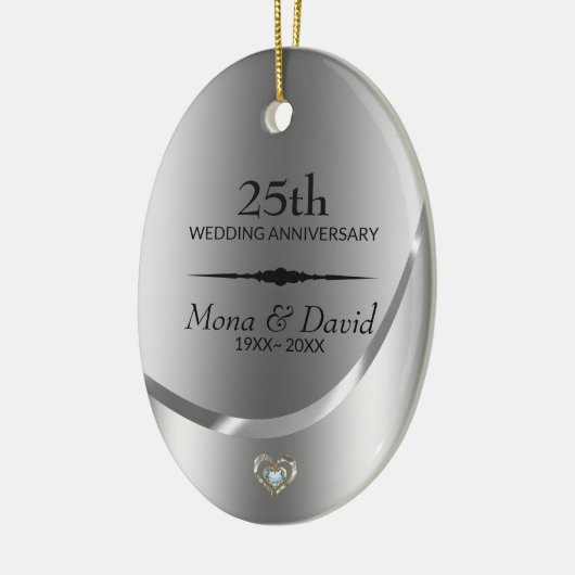 Silver Background und Black Dividende Keramik Ornament (Links)