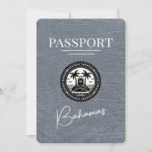 Silver Bahamas Passport Save the Date (Vorderseite)