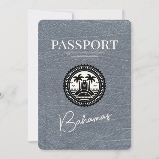 Silver Bahamas Passport Save the Date (Vorderseite)