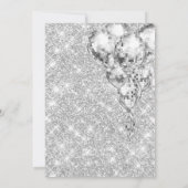Silver Balloons aller Altersklassen Geburtstagspar Einladung (Rückseite)