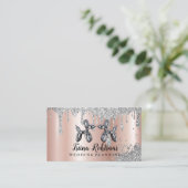 Silver Balloons Event Wedding Business Ca Visitenkarte (Stehend Vorderseite)