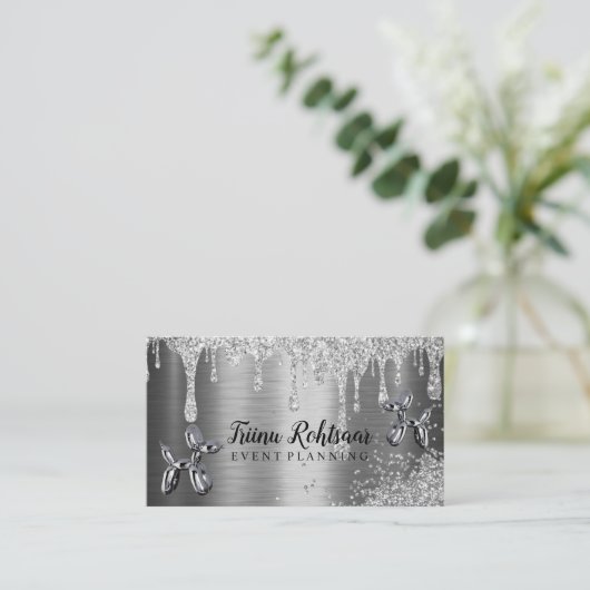 Silver Balloons Eventplanung Visitenkarte (Stehend Vorderseite)