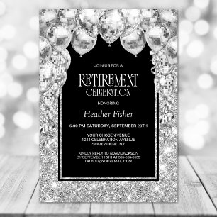 Silver Balloons Retirement Party Einladung
