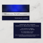 Silver Band Moderne Beruflich Blue Business Card Visitenkarte (Vorne/Hinten)