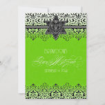 Silver Bar Mitzvah Green Black in White Lace Einladung<br><div class="desc">HINWEIS: Es handelt sich um eine flache gedruckte formale Veranstaltungseinladung, es gibt keine Ebenen oder Maßelemente. Alle Designstücke sind grafisch gestaltet. FARBSELEKTION: Dieses Design zeichnet sich durch helles Kalkgrün, Schwarz und Weiß aus, mit Touchs aus silbermetalischem Design. Ideal für die Bat Mitzvah Feier Einladung, Ankündigung, Party oder feierliche Party Veranstaltung....</div>