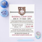 Silver Baseball Bat & Gear, Baseball Advert Flyer (Einzeln)