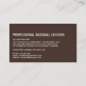 Silver Baseball Bat & Gear, Baseball Player, Coach Visitenkarte (Rückseite)