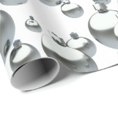 Silver Bauble Muster Weihnachtswrapping Paper Geschenkpapier (Rolleneckpunkt)