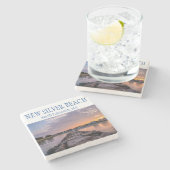 Silver Beach Marmor Untersetzer (Seitenansicht)