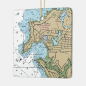 Silver Beach und Wild Harbour MA Chart Keramikornament (Links)