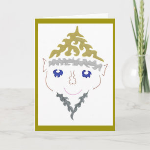 Silver Beard Christmas Elf Card Feiertagskarte