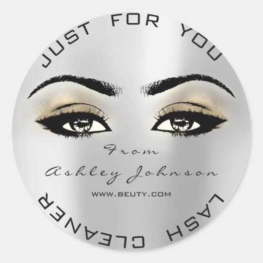 Silver Beauty Glitzer Gold Lash Makeuaner Runder Aufkleber (Vorderseite)