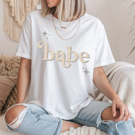 Silver BEIGE Disco Babe Brautparty hen DO Shirt