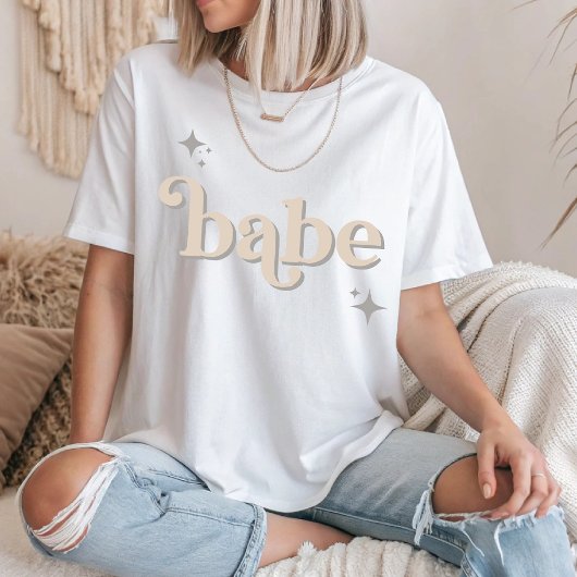 Silver BEIGE Disco Babe Brautparty hen DO Shirt
