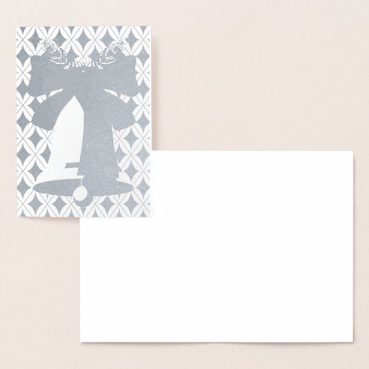 Silver Bell and Diamonds Christmas Blank Card Folienkarte (Anzeige)