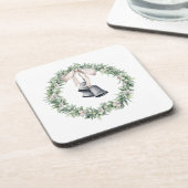 Silver Bells and Mistletoe Wreath Getränkeuntersetzer (Linke Seite)