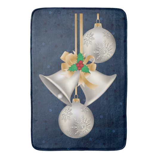 Silver Bells Christmas Bathmat Badematte (Vorderseite Vertikal)