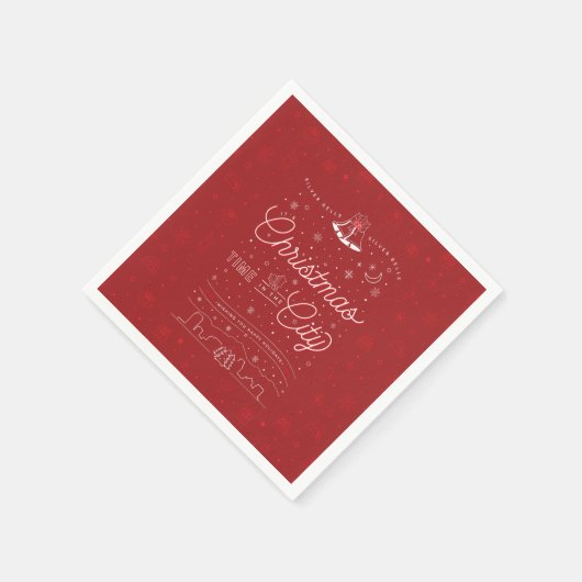 Silver Bells Christmas Party Paper Napkins Serviette (Ecke)