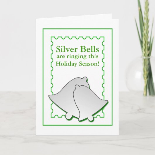 Silver Bells Custom Christmas Card Feiertagskarte (Vorderseite)