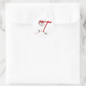 Silver Bells Initial T Round Stickers (Tasche)