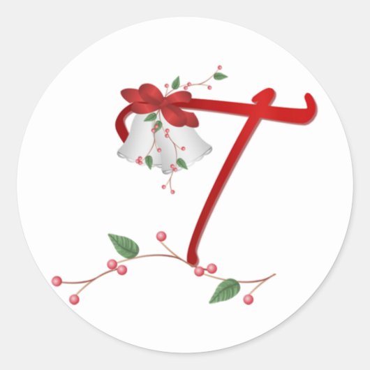 Silver Bells Initial T Round Stickers (Vorderseite)