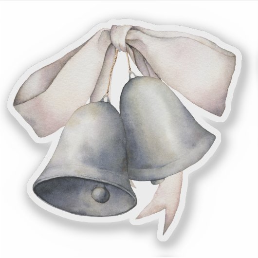 Silver Bells Merry Christmas Aufkleber (Vorderseite)