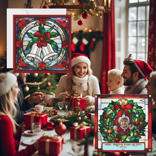 Silver Bells Rotes Ribbon Imitate gestanzt Glas