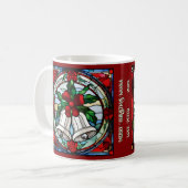 Silver Bells Rotes Ribbon Imitate gestanzt Glas Kaffeetasse (Vorderseite Links)