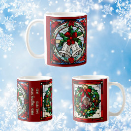 Silver Bells Rotes Ribbon Imitate gestanzt Glas Kaffeetasse