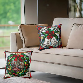 Silver Bells Rotes Ribbon Imitate gestanzt Glas Kissen