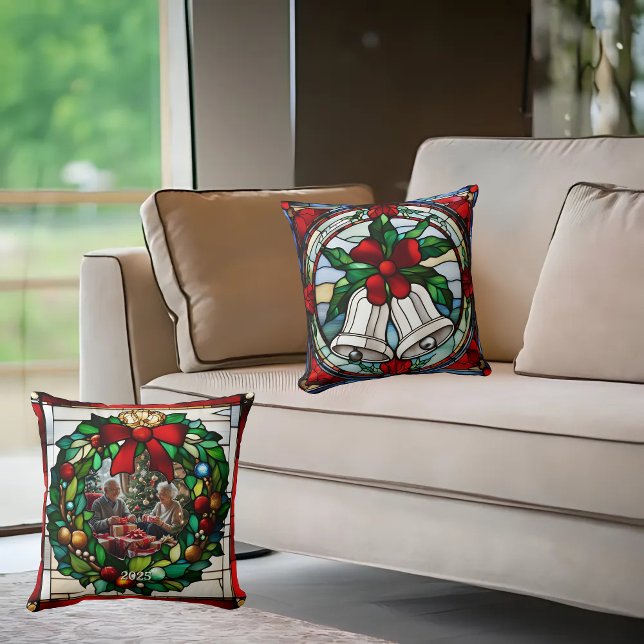 Silver Bells Rotes Ribbon Imitate gestanzt Glas Kissen (Von Creator hochgeladen)