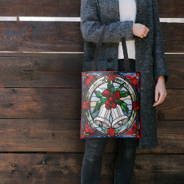 Silver Bells Rotes Ribbon Imitate gestanzt Glas Tasche