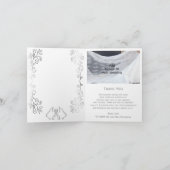 Silver Bells Scrollwork Design Wedding Dankeskarte (Innenseite)