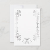 Silver Bells Scrollwork Design Wedding Einladung (Rückseite)