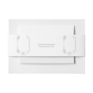 Silver Bells Scrollwork Design Wedding Einladungsbanderole