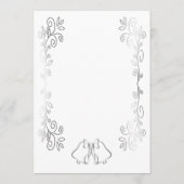 Silver Bells Scrollwork Design Wedding Menükarte (Rückseite)