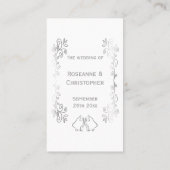 Silver Bells Scrollwork Design Wedding Platzkarte (Rückseite)